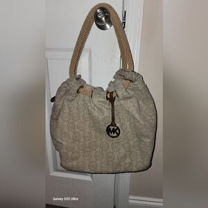 Michael Kors Tan Patterned Shoulder Bag